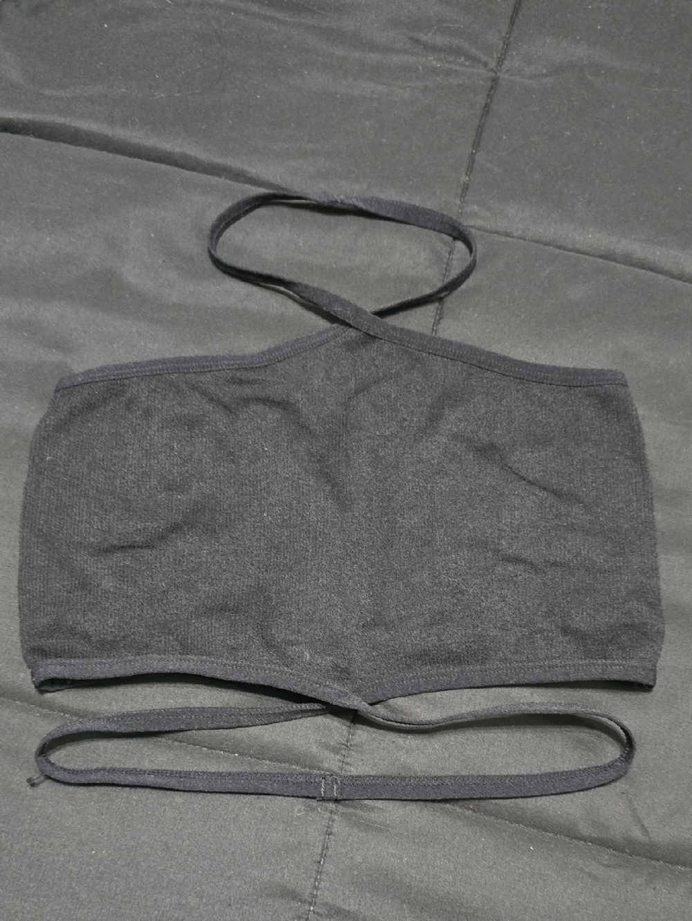 Double Strap Black Stretch Tube Top